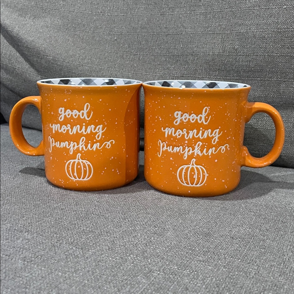 “Good Morning Pumpkin” 2 Large Ceramic Mugs by The Farmhouse Rachel Ashwell